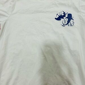 SHEIN White Tee with Navy Blue Graphic